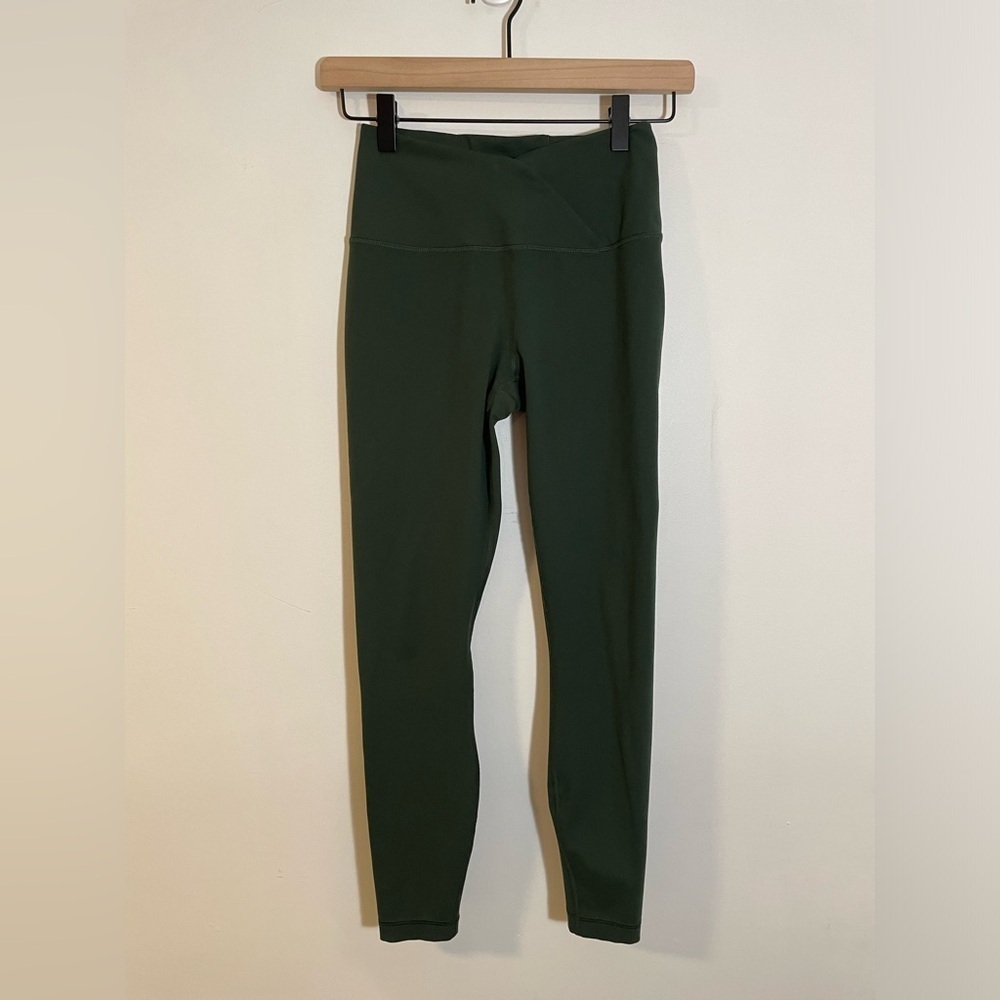 90 Degree Lana Cross Over Ankle Tight Green Leggings Size XS Yoga Staple Stretch